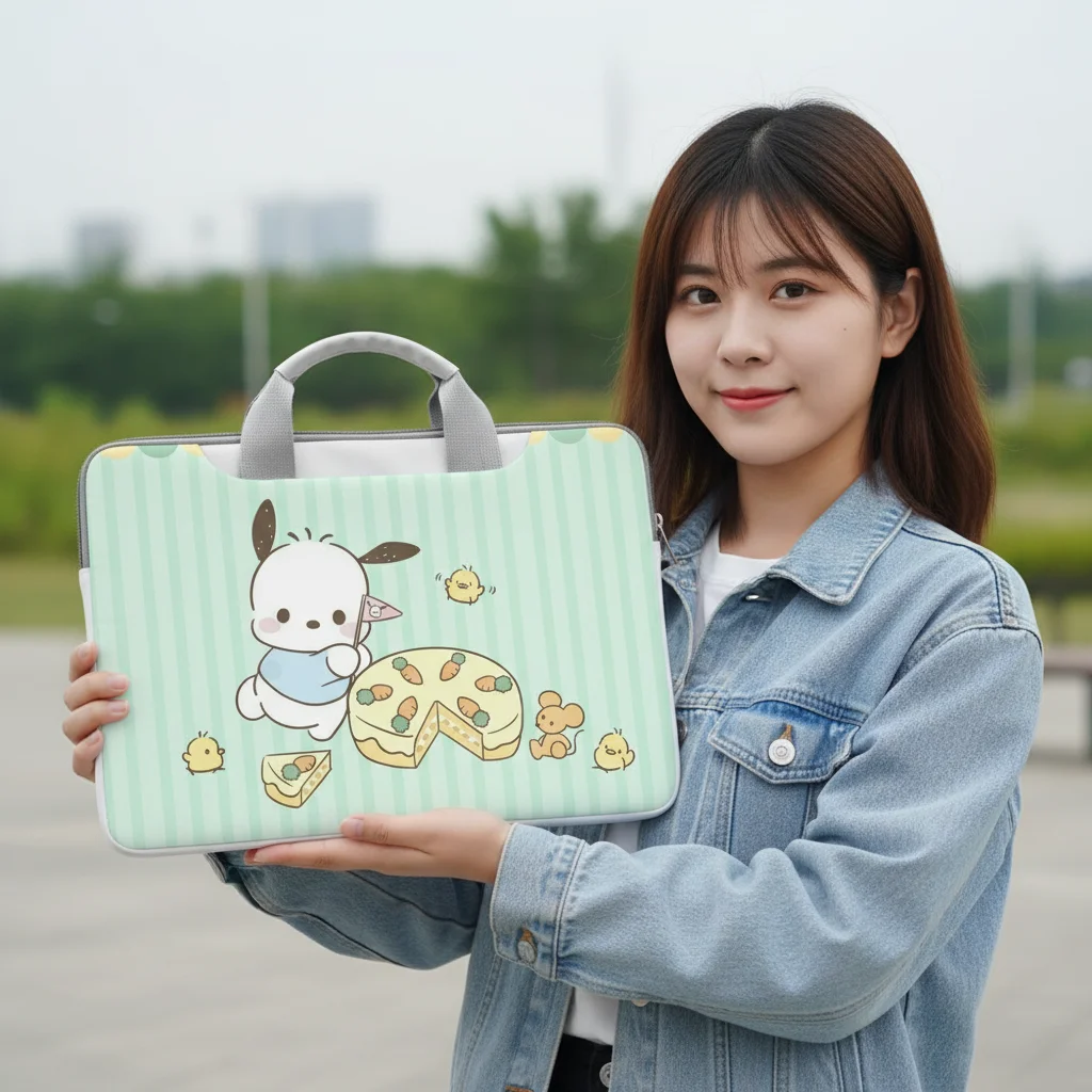 

Pachacco Hello Kitty Kuromi Portable Laptop Bag Laptop Protective Cover for Macbook 12 13 14 15.6 16 Inch Macbook Air ASUS Gift