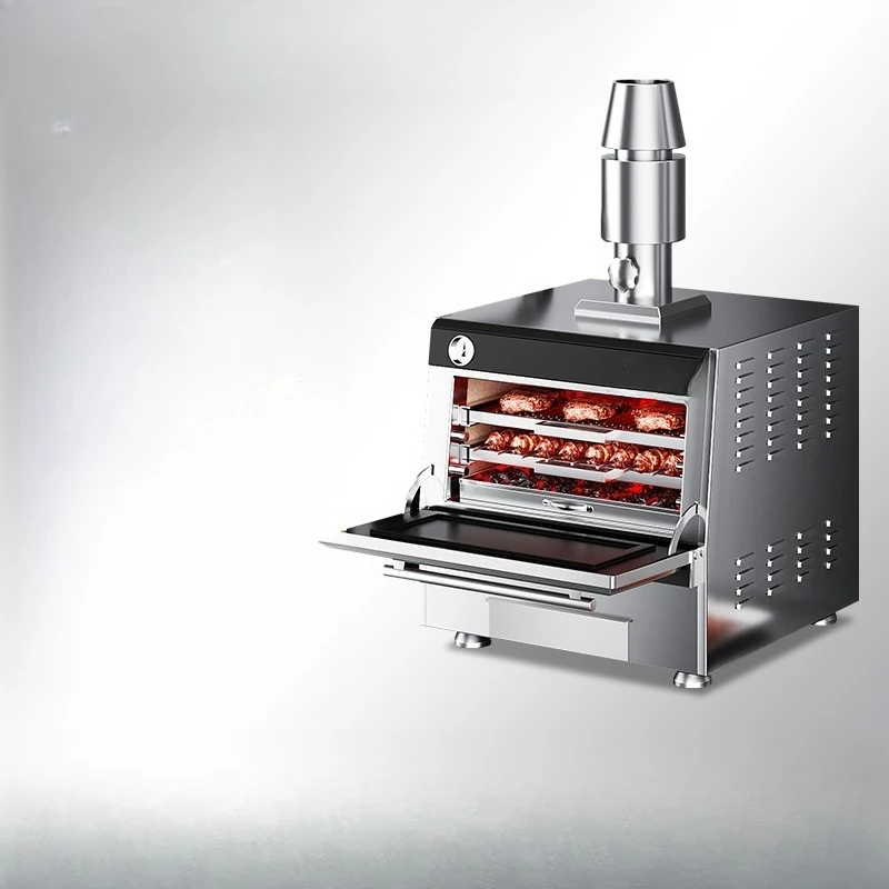 Commercial Grill Restaurant Stainless Steel Grill, High Temperature Charcoal Indoor Outdoor Fruit Wood Steak Charcoal Grill