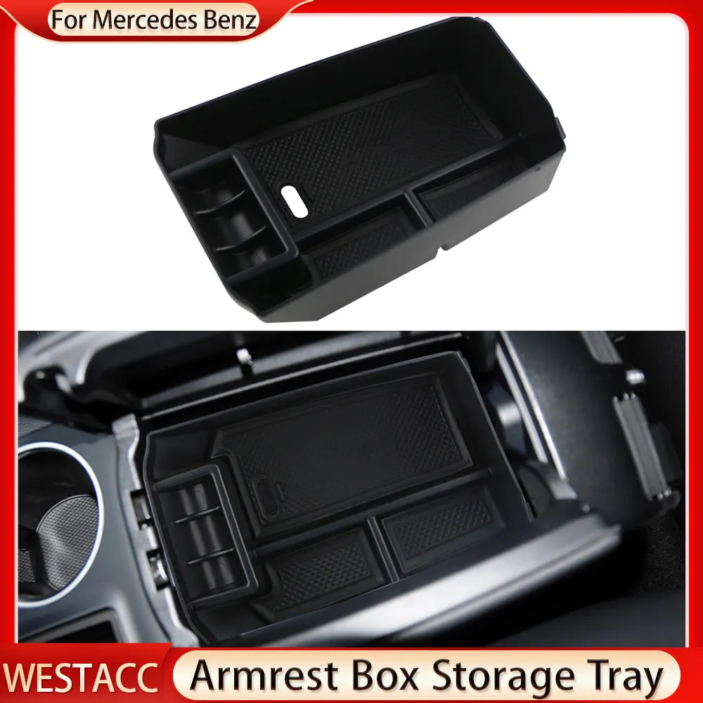 Car Armrest Storage Box for Mercedes Benz GLK Class X204 GLK200 220 250 300 350 2009-2015 Tray Organizer Center Console Stowing