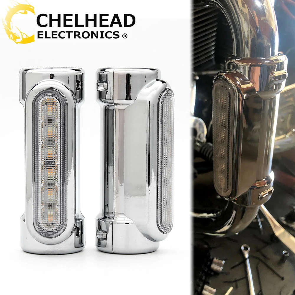 Motorcycle Highway Bar Lights Crash Bars Led Driving Light Turn Signals Bulb White Yellow Beam Touring Motor Van Bike