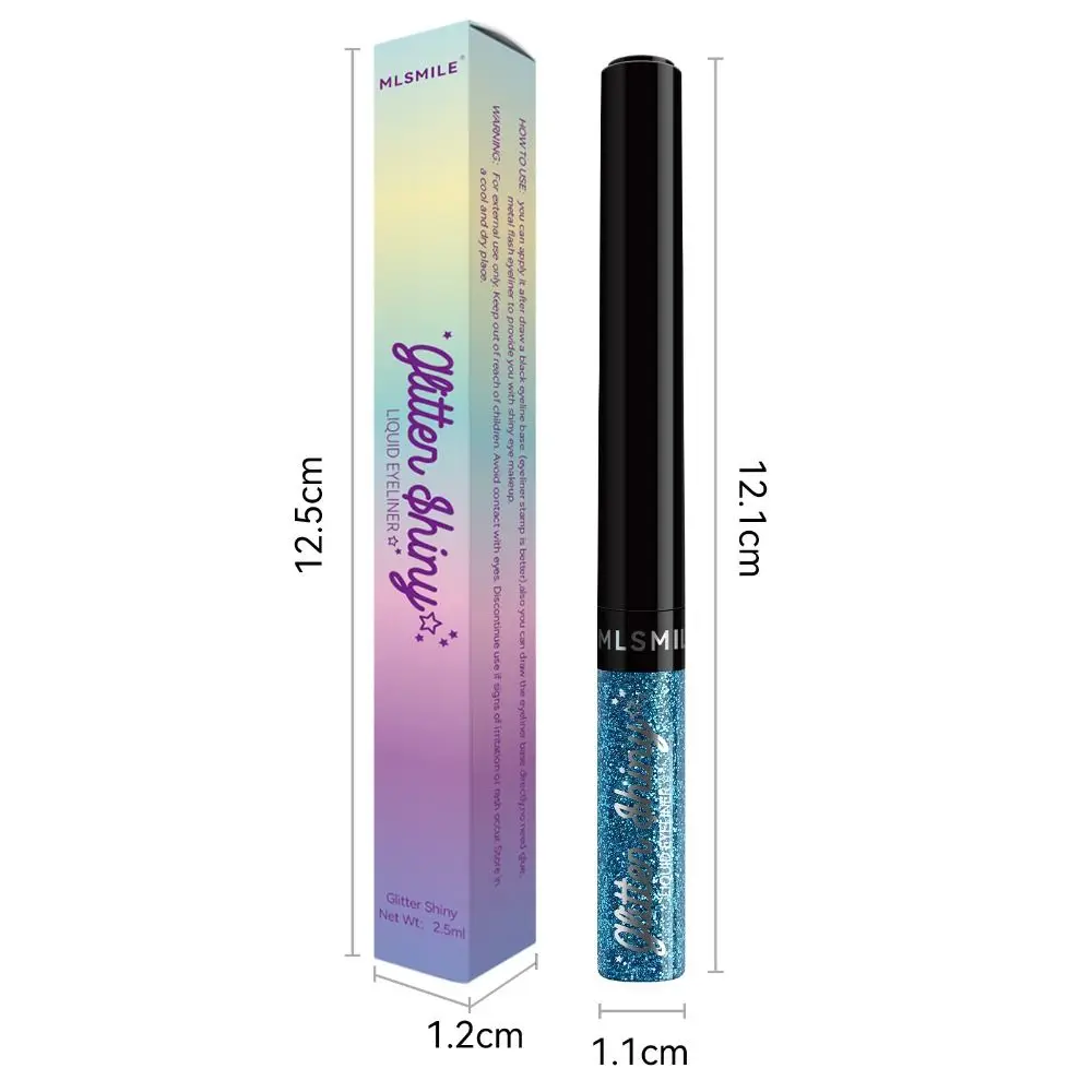 Glitter Liquid Eyeliner Pen para Crystal Eye Makeup, de longa duração, secagem rápida, impermeável, não-pegajoso