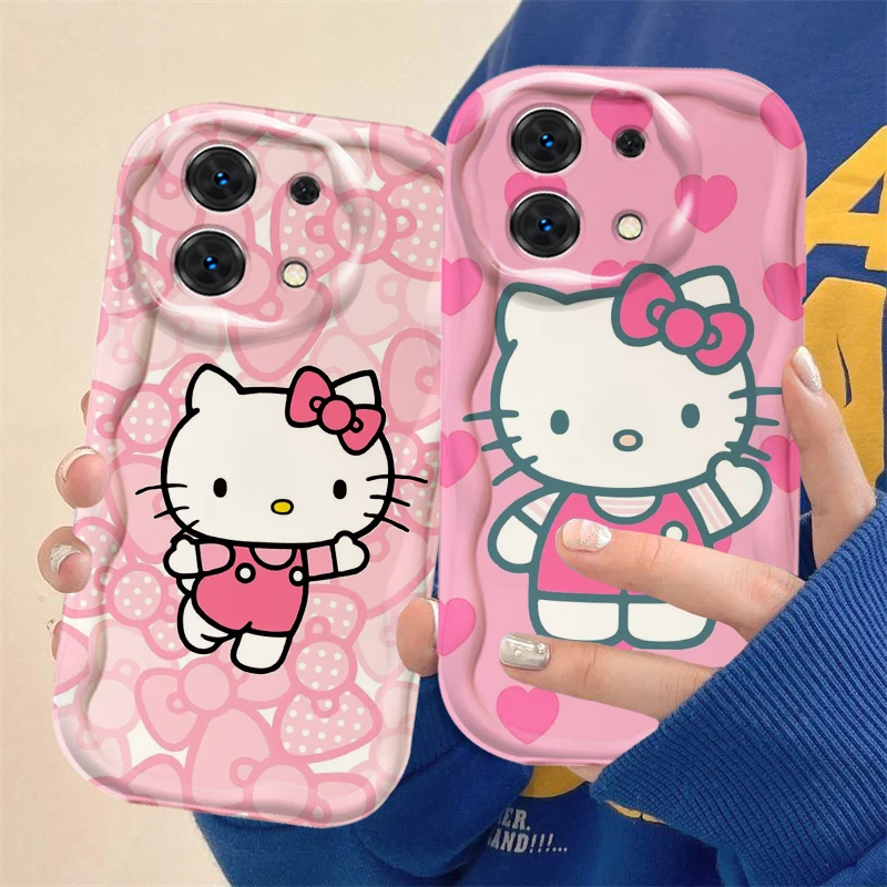 Cute Anime Hello Kitty For Xiaomi Redmi Note 13 12 12S 11S 10A 10 9 8 A1 Pro Plus Soft Wave Oil Phone Case