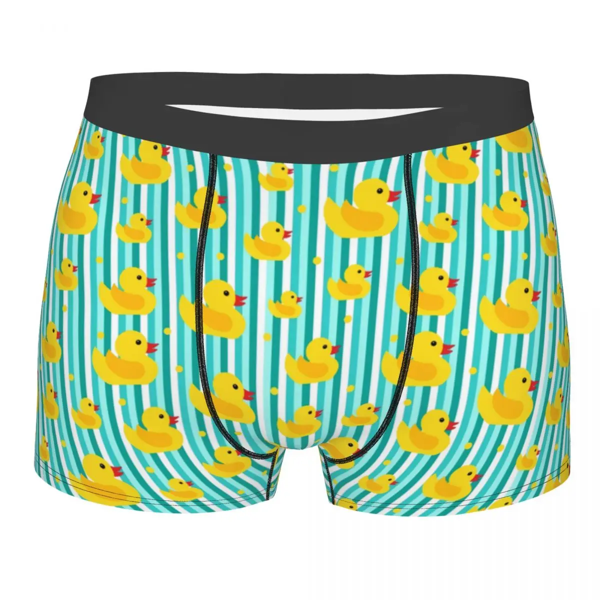 

Custom Yellow Ducks Blue Stripes Boxers Shorts Mens Animal Cartoon Briefs Underwear Cool Underpants