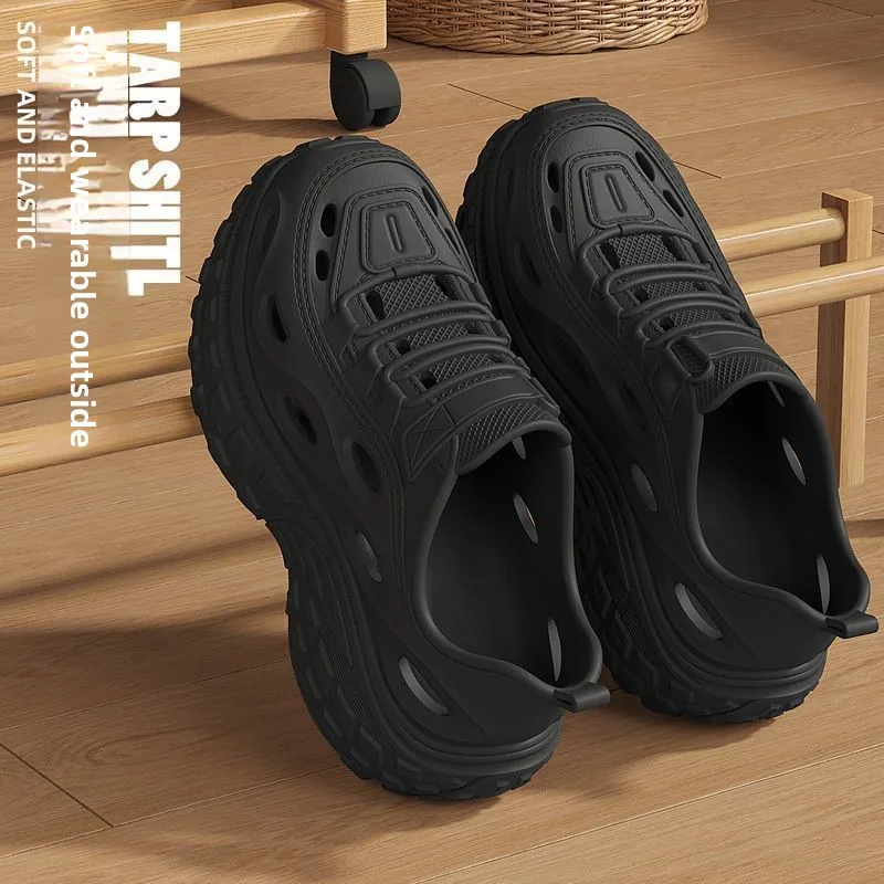 Men's Summer Clogs for Outdoor Wear, Beach Shoes, Non-Slip, Odor-Resistant, Closed-Toe,  Men's Outdoor Water Shoes