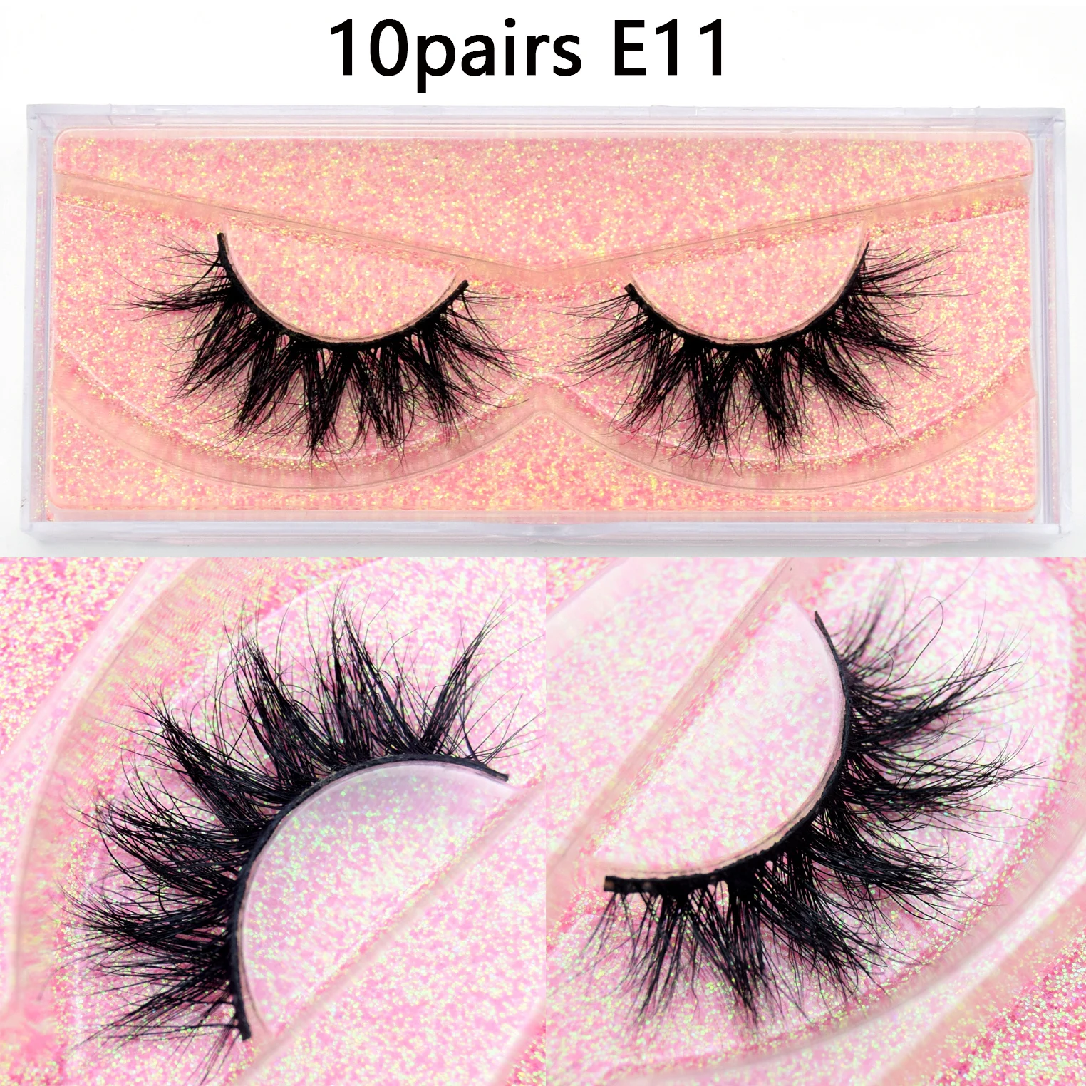 Visofree 3D Mink Lashes 10pairs/lot Mink False Eyelashes Wispy Luxury Lashes Reusable Fluttery Fake Eyelashes 16mm Makeup Lashes