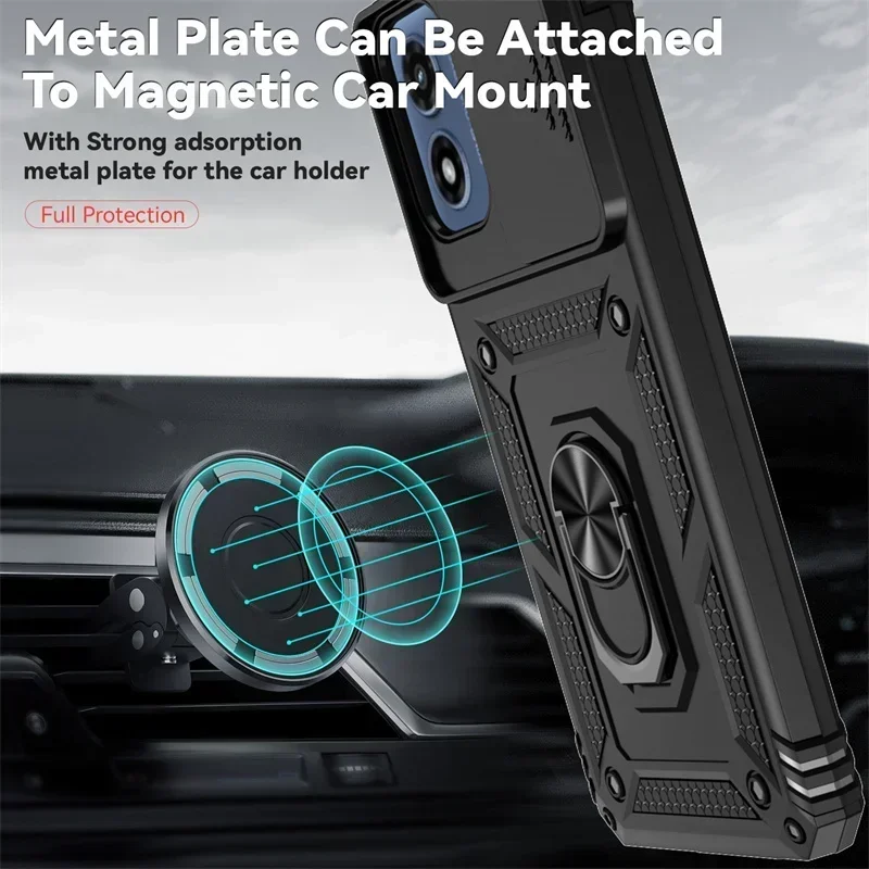 Armor Shockproof Case For Motorola G05 G15 G35 G55 G75 5G G85 G14 G24 G34 G04 G04S E14 E15 Cover Ring Holder Coque Funda