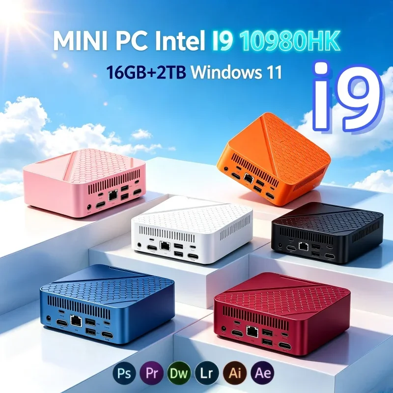 Ultra Tiny Pocket Gaming Mini PC Intel I9-10980HK Win11 16GB DDR4 RAM 2TB BIG SSD WiFi6 BT5.2 4K UHD Output Desktop Computer