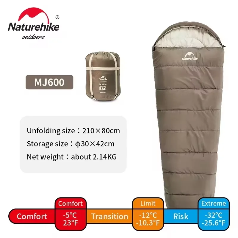 Naturehike Slaapzak MJ300 -1 ℃   Lichtgewicht MJ600 -12 ℃   Mummie slaapzak Outdoor Camping Katoenen winterslaapzak