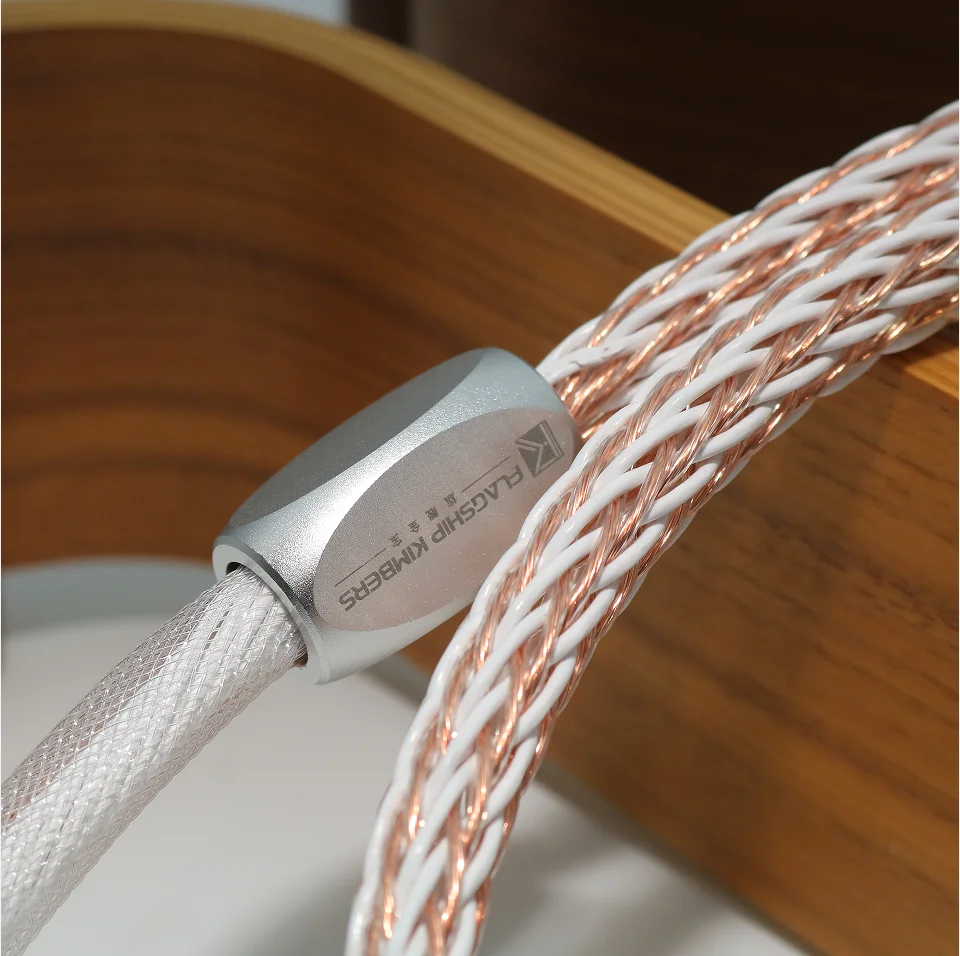 1 Paar Lautsprecherkabel XSSH DIY HIFI rhodiniert Y Spaten Bananenstecker 12AG 12TC 24 Core 4N OFC reines Kupfer Silber Lautsprecherkabel – Detail 10