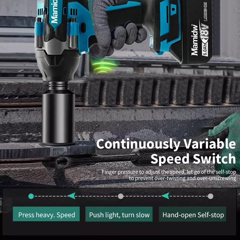 Mamidw اللاسلكي 1000N.m تأثير وجع فرش المفتاح الكهربائي عزم دوران كبير أدوات إصلاح السيارات الكهربائية ل ماكيتا 18 فولت بطارية دبوس