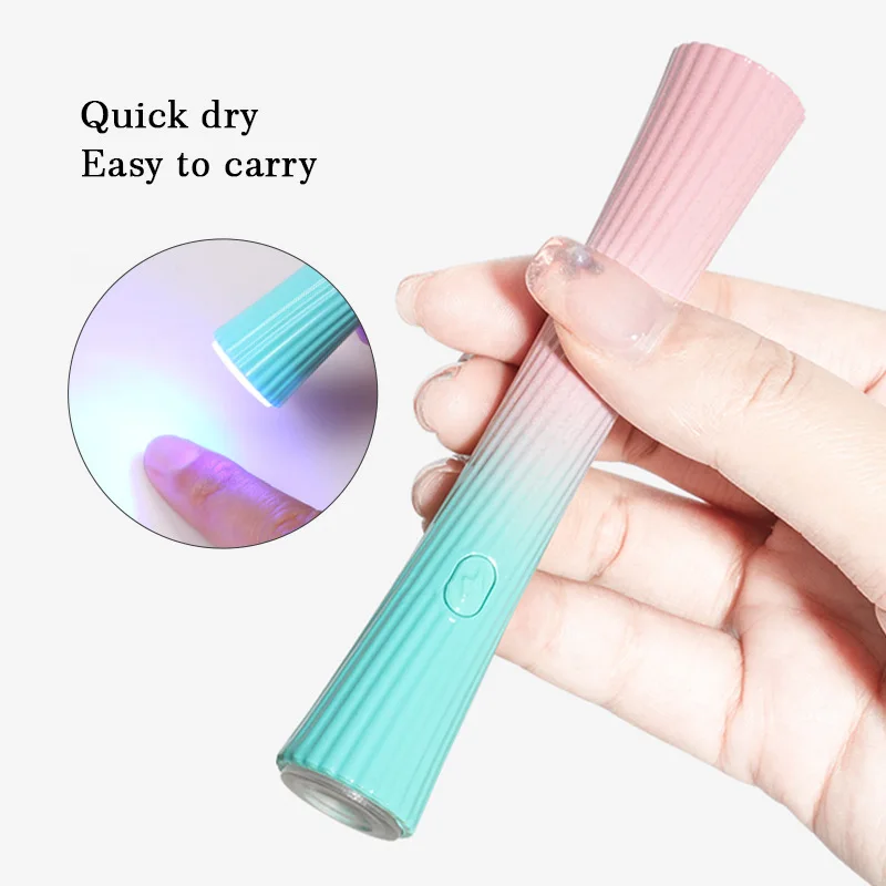 Mini battery storage nail lamp usb portable flashlight pen type LED light therapy machine ultraviolet nail baking lamp gift