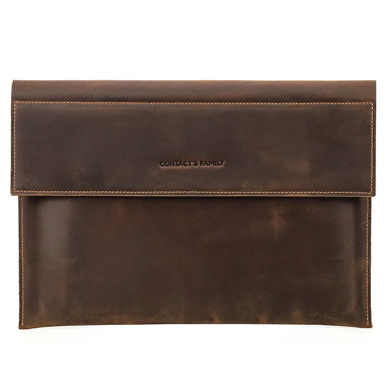 Imagem -06 - Bolsa da Luva do Portátil Capa Protetora do Portátil do Couro Genuíno para 2023 Macbookpro Pro 14 Case do