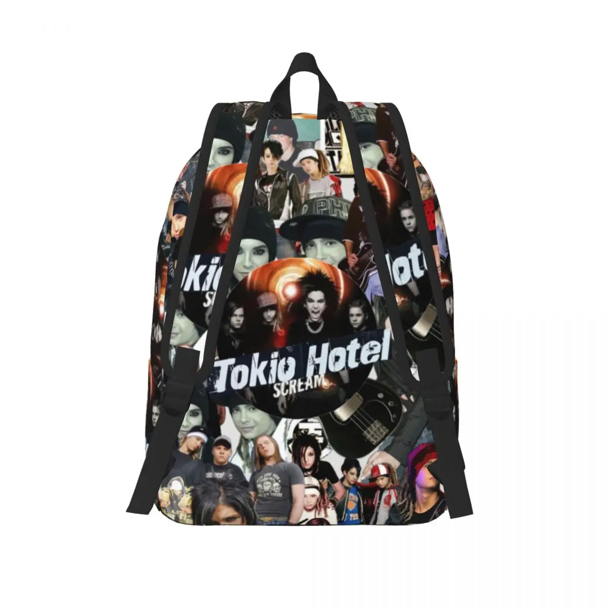 Tokio Hotel Collage Escola Bookbag, Daypack Rock Alemão para Adolescentes Estudante, Elementary High College, Leve