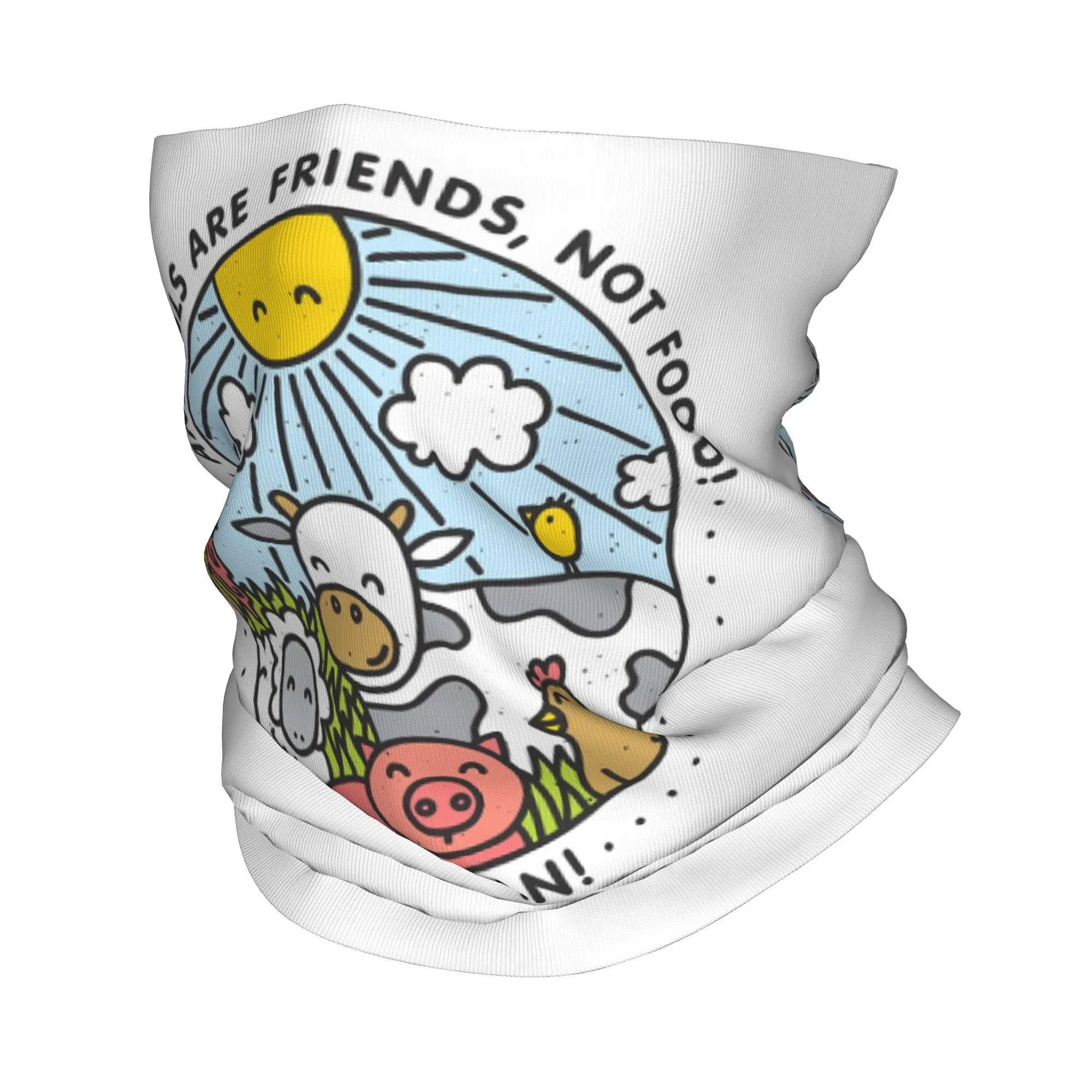 

Животные друзья, а не еда! Go Веганская бандана на шею, маска с принтом, шарф, многофункциональная Балаклава для бега, дышащая для взрослых