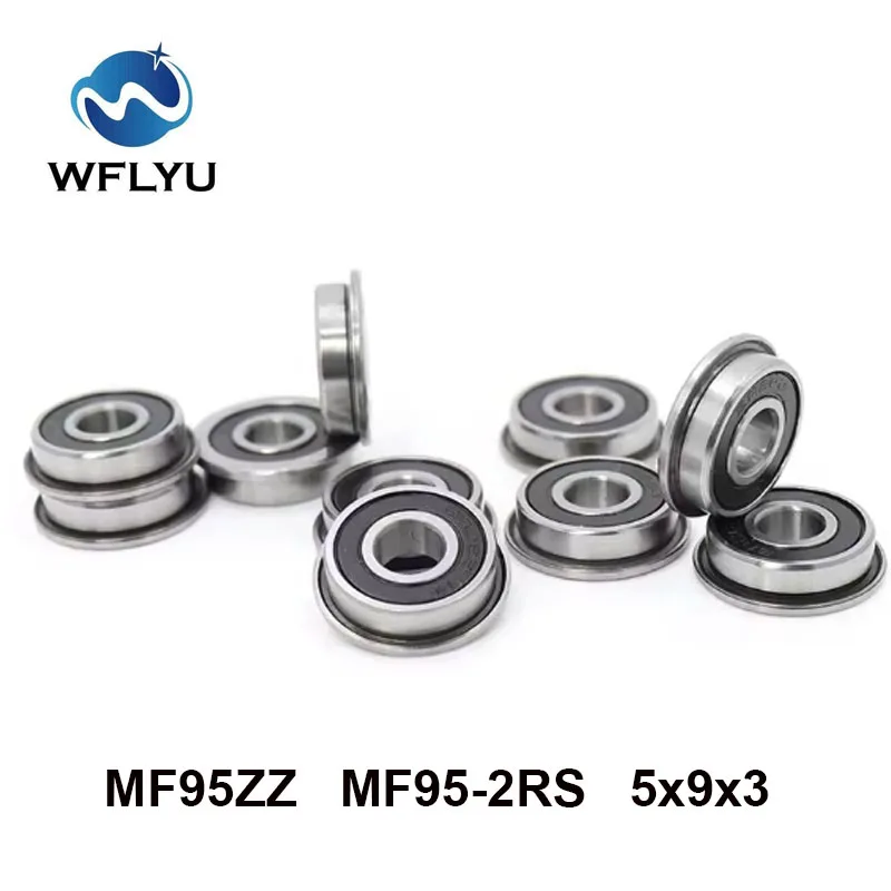 

WFLYU MF95ZZ Flange Bearing 5x9x3 mm ABEC-7 ( 10 PCS ) Miniature Flanged MF95 Z ZZ Ball Bearings