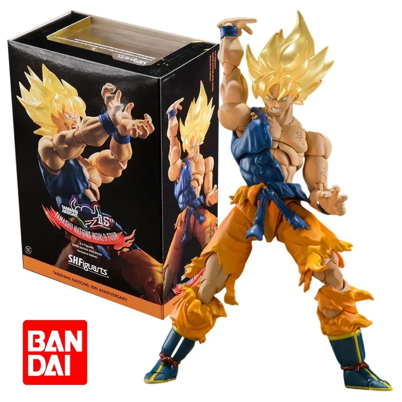 BANDAI 2024 S.H. Figuarts Super Saiyan Son Goku DRAGON BALL Z Tamashii Nations 15TH Anniversary World Tour Exclusive Edition