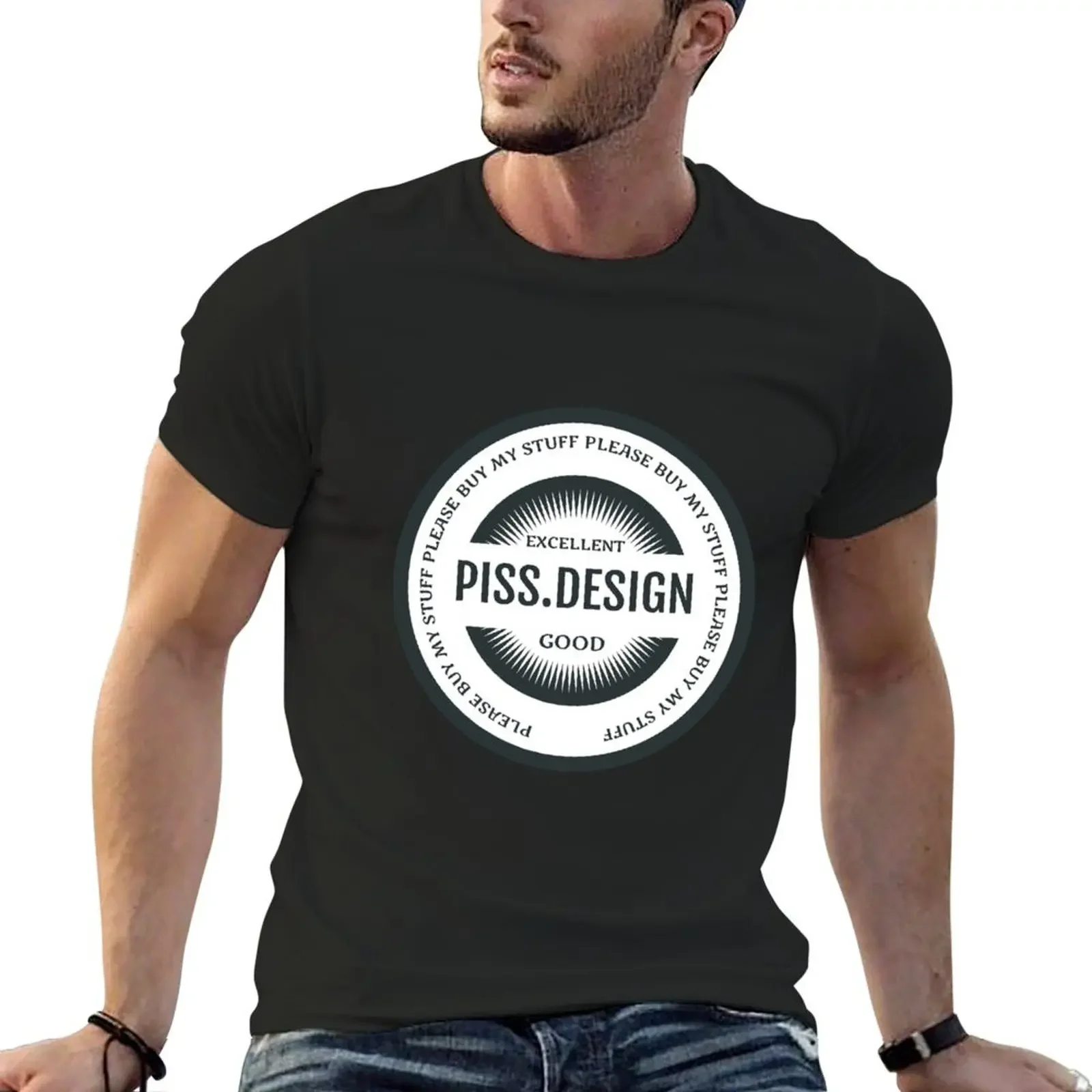 Piss.Design Circular Logo T-Shirt vintage t shirts blue archive sublime luxury clothes men