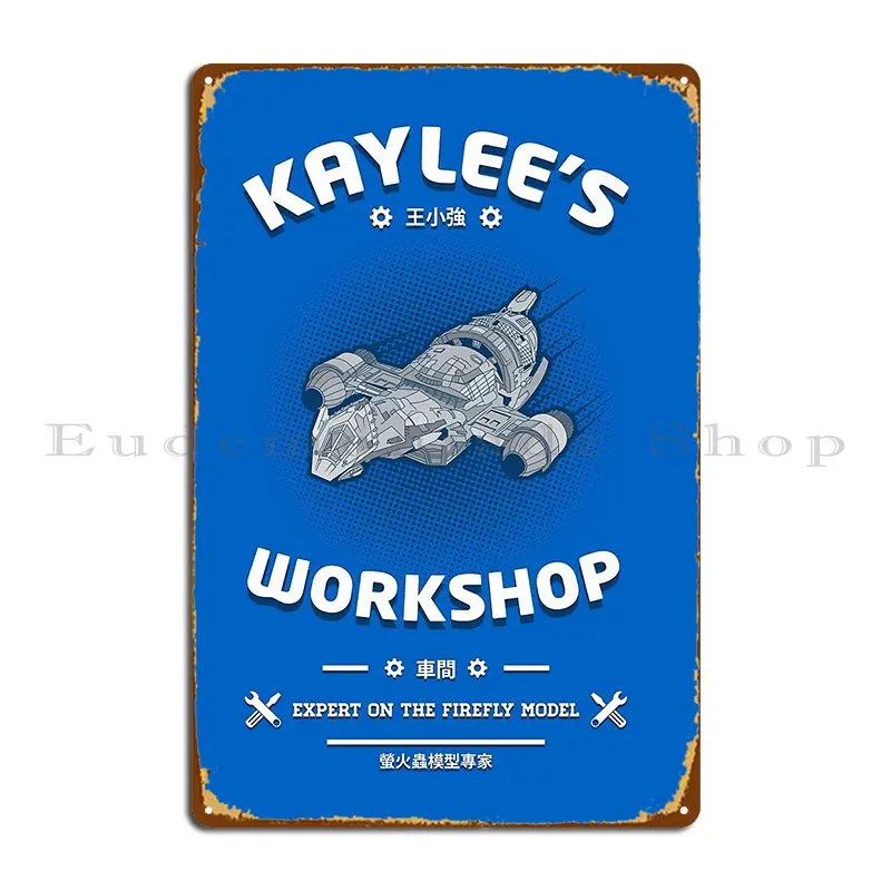 Kayleas Workshop V2 letreros de Metal personalizados, decoración de pared, cine, Club, cartel de estaño