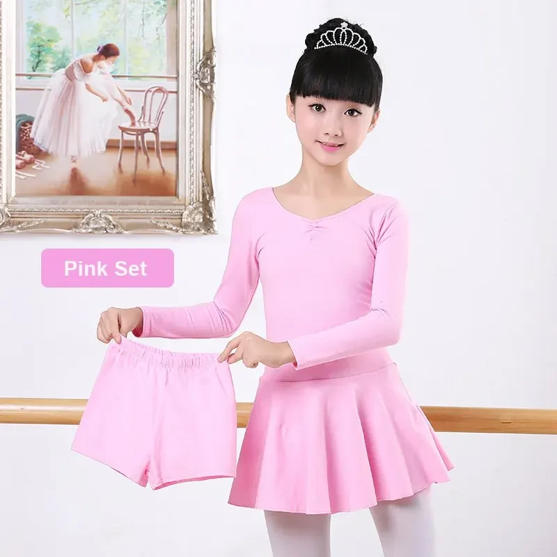 

High Quality Cotton Separate Shorts Dance Ballet Suit Children Girls Gymnastics Ballet Dance Dress Kids Dancewear