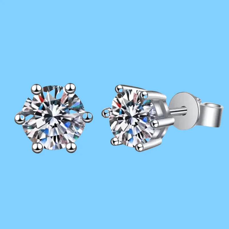 

Wedding Jewelry Platinum PT950 Earplug Stud Earrings Women 0.5/1/2ct VVS1 D Color Moissanite Diamond Girl Birthday Gift Daughter