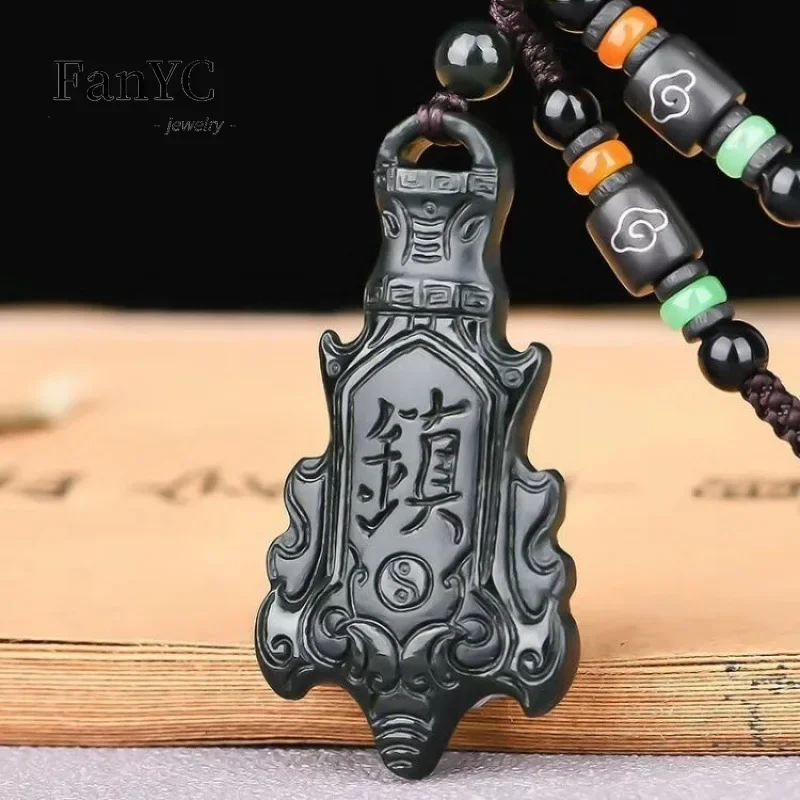 

Natural Hetian Jade QingYu Demon Vanquish Pestle Pendant Hand-carved High-end Exquisite Men's and Women's Necklaces Lucky Charms