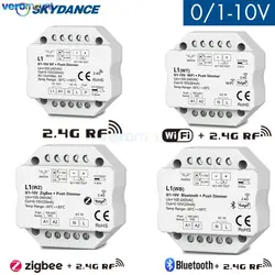 Skydance Bluetooth WiFi ZigBee + 2.4G RF Push Dimmer Remote Controller L1 L1(WT) L1(WZ) L1(WB) RF to 1 Channel 0/1-10V Dimmer