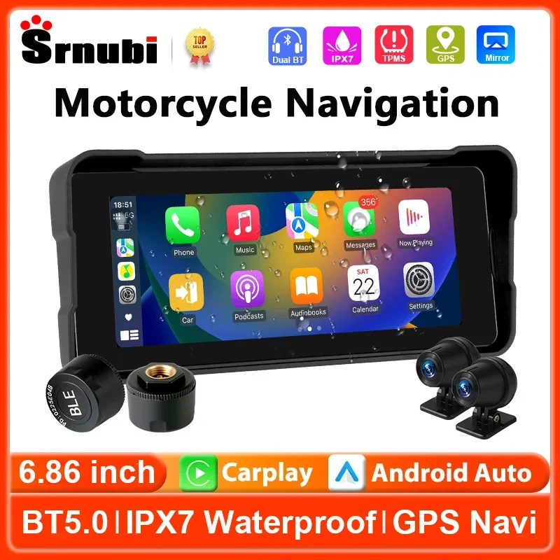 navigation-gps-pour-moto-686-pouces-carplay-sans-fil-android-auto-bluetooth-prise-en-charge-du-dvr-tpms-ecran-tactile-etanche-ipx7