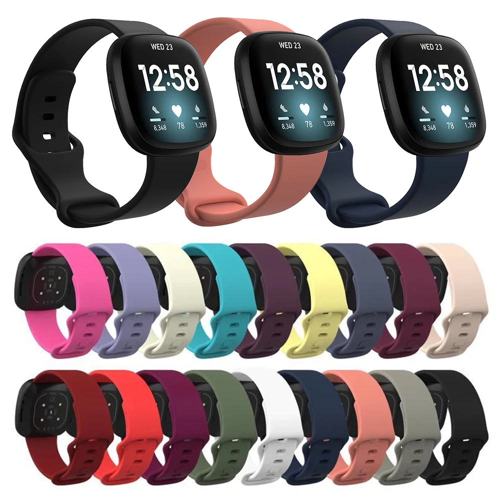 Colorful Soft Silicone Strap For Fitbit Versa 3 4 Watch Band For Fitbit Sense Bracelet Wristband