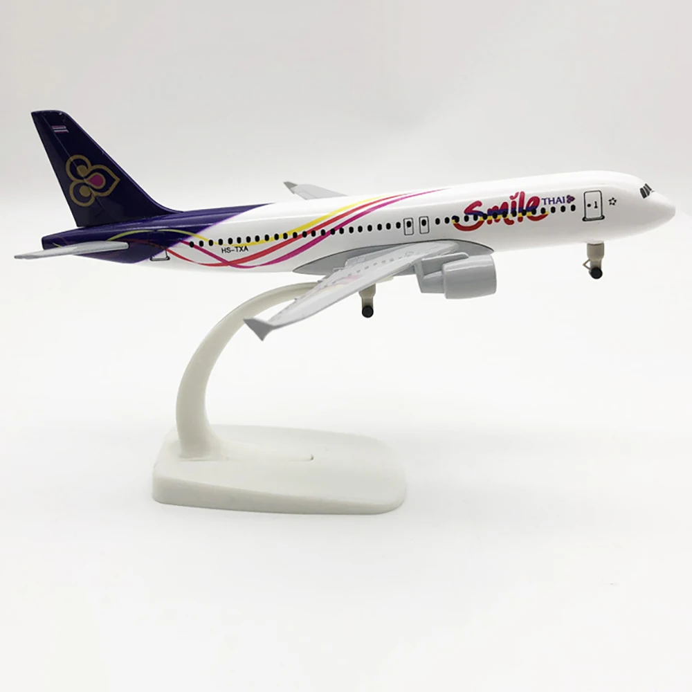 20 cm Flugzeug THAI Smile Airlines Airbus A320 mit Fahrwerk Legierung Flugzeug Modell Spielzeug Kinder Geschenk für Sammlung Dekoration