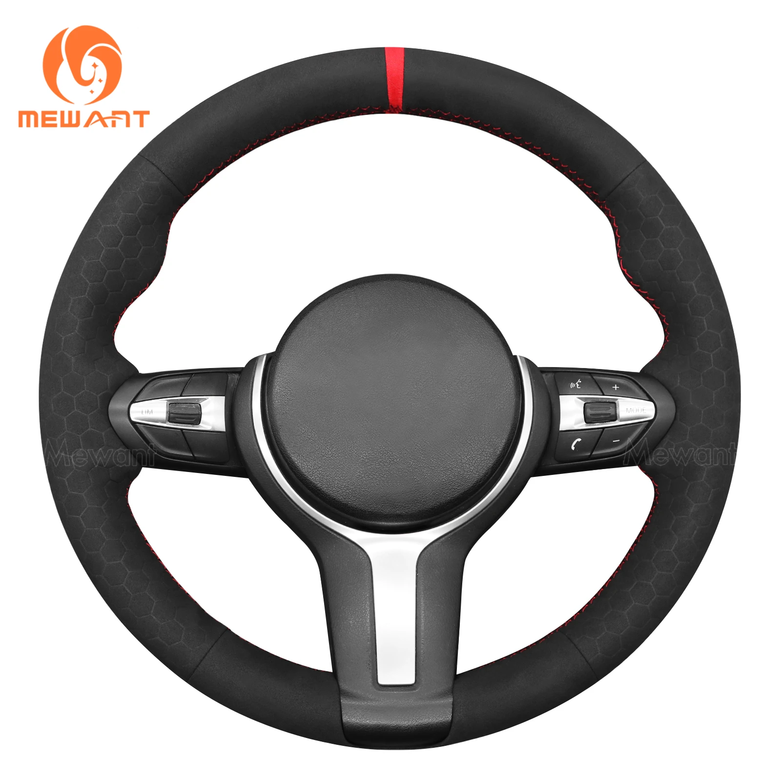 Mewant Hive Style Suede Car Steering Wheel Cover for BMW (M Sport) 2 Series F22 F23 F30 F34 F32 F33 F10 F07 F12 F13 F06 F39