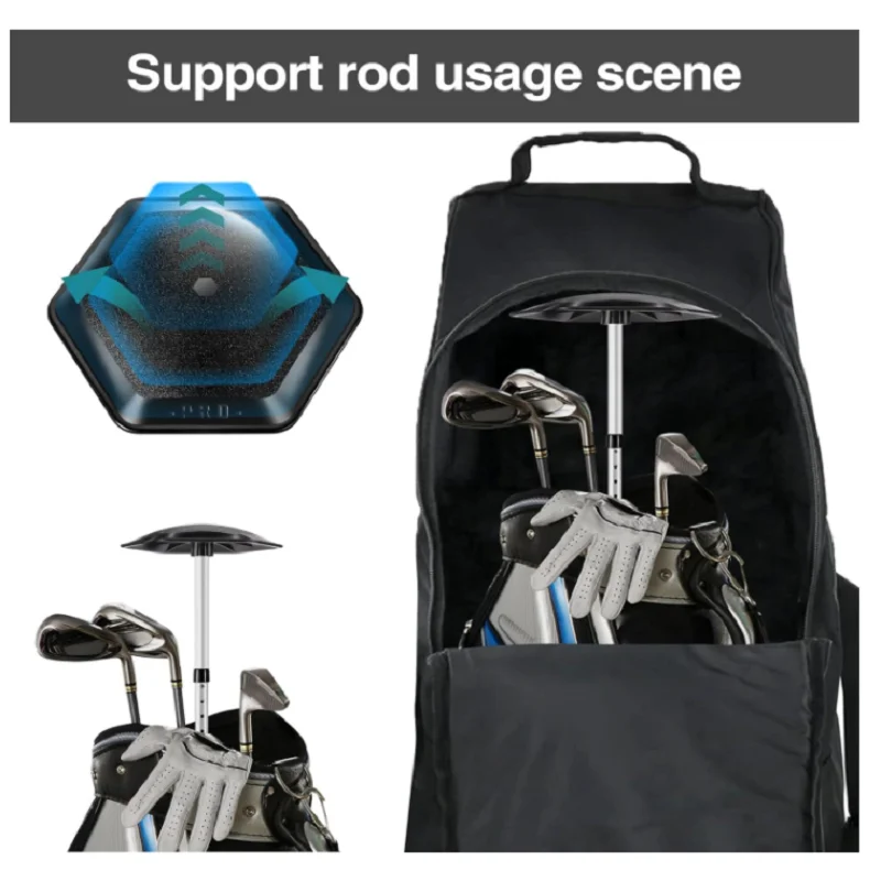 Golf Travel Bag Support Rod Hexagon Support Cover with Telescopic Aluminum Alloy Rod