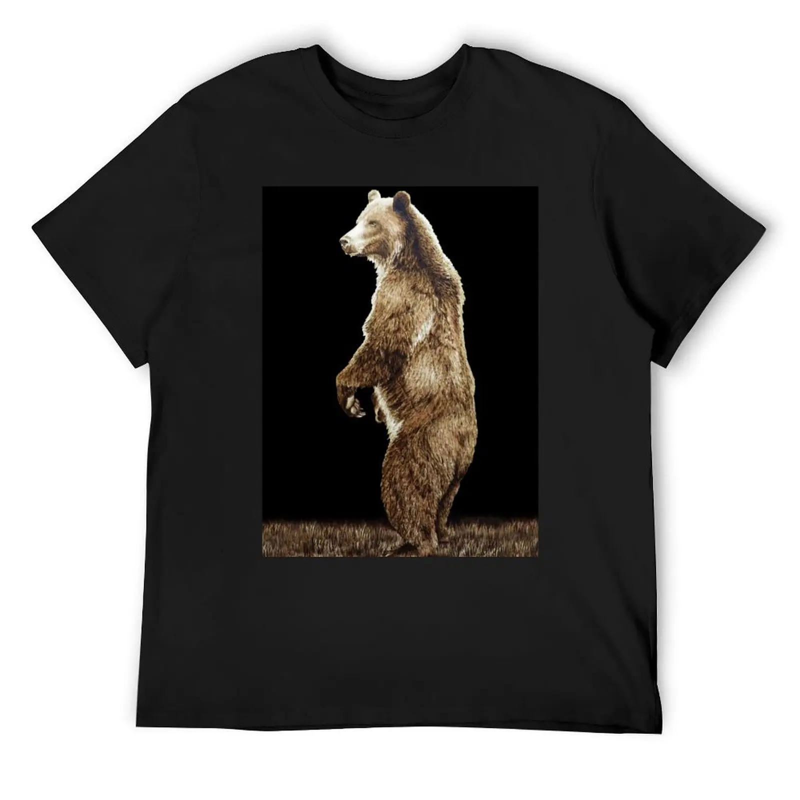 

Grizzly Bear by Minisa Robinson T-Shirt oversized graphic tee blue lock Louboutins summer tops clothing for men