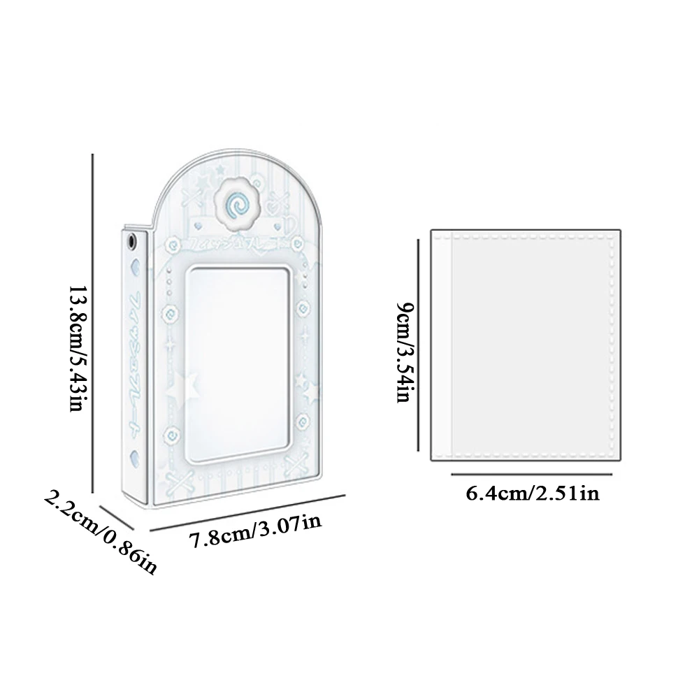 사진 앨범 만화 사진 보호 디스플레이, 중공 귀여운 아이돌 카드 수집 책, 클래식 사진 카드홀더, 32 포켓, 3 인치