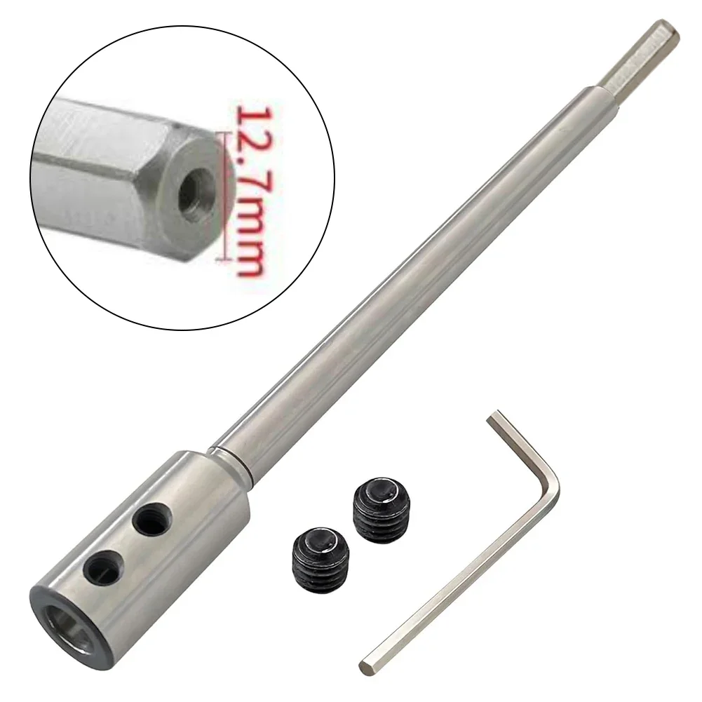 Drill Extender 10 Inch Alloy Steel Bit Extension Fixed Nuts Hexagonal Wrench Set For Woodworking Power Tools Parts