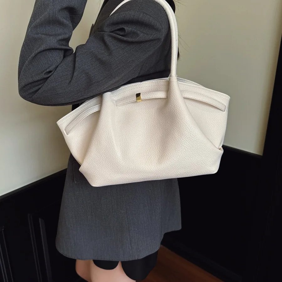 

Wing Detail Structured Tote Women Solid Color Oversized Shopper Featherlight Commuter Airport Security Ready Luxe Design