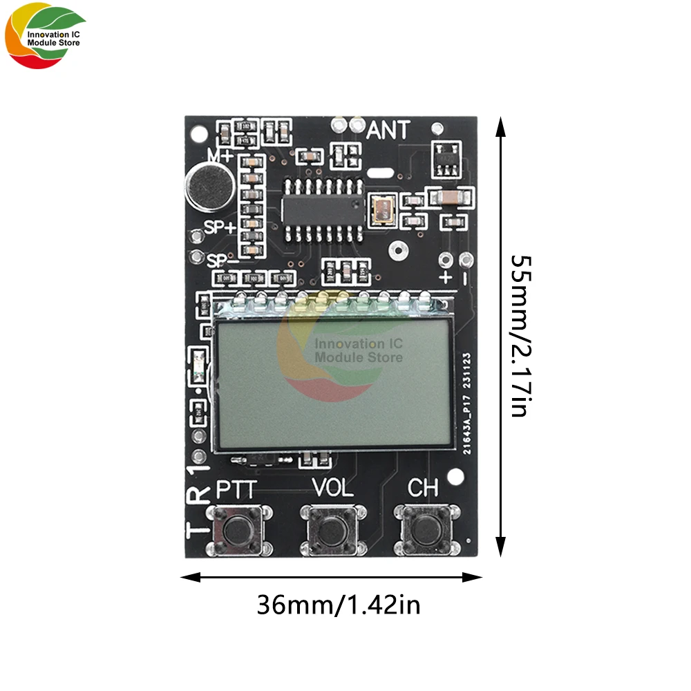 Imagem -03 - Transceptor de Placa de Circuito fm Walkie Talkie Módulo Tudo-em-um Transmissor fm Receptor Frequência 27480mhz Dc3.36v