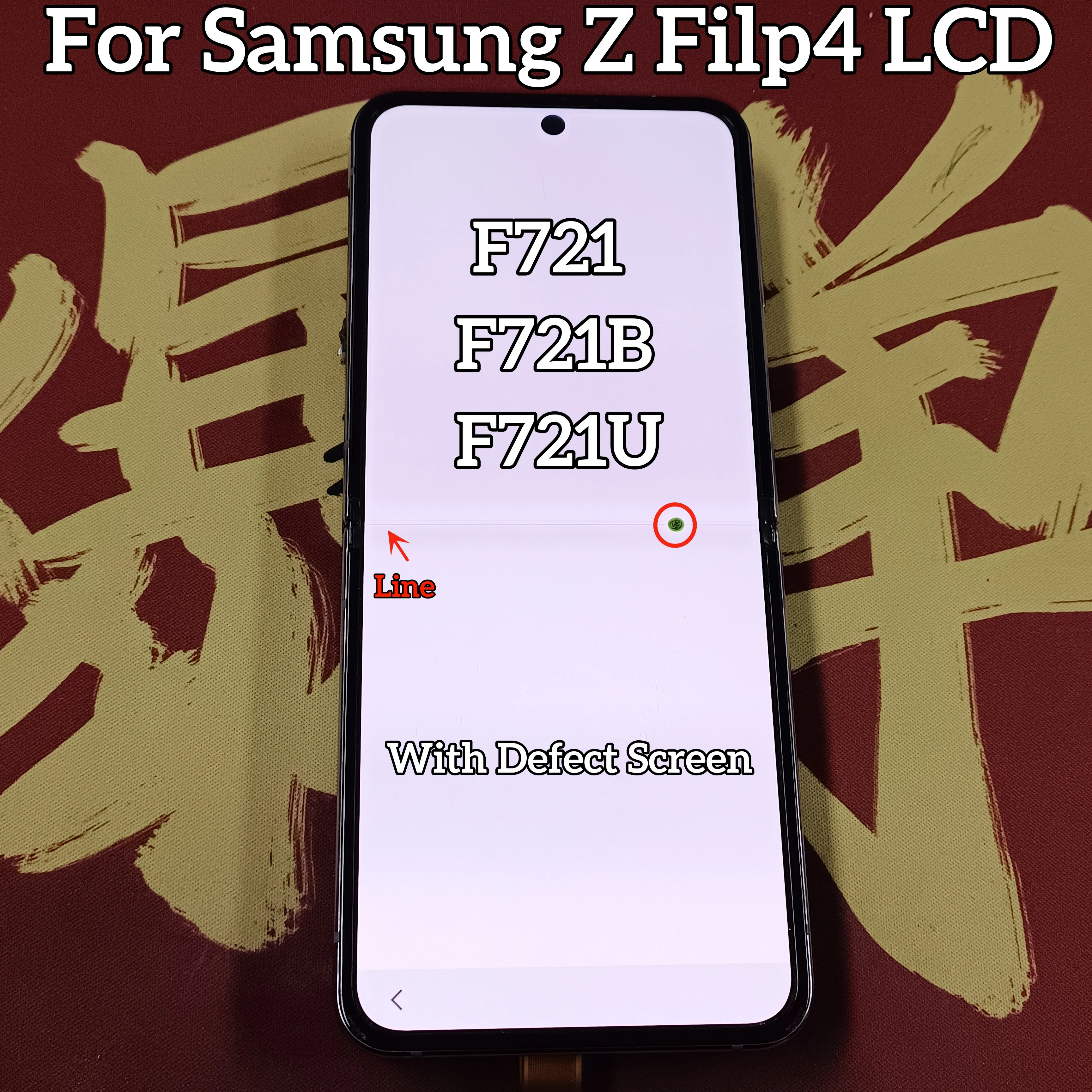 

100% Works Amoled For Samsung Z Flip4 Lcd Screen F7210 Sm-f721u F721b Display Touch Screen Assembly Z Flip 4 With Defect