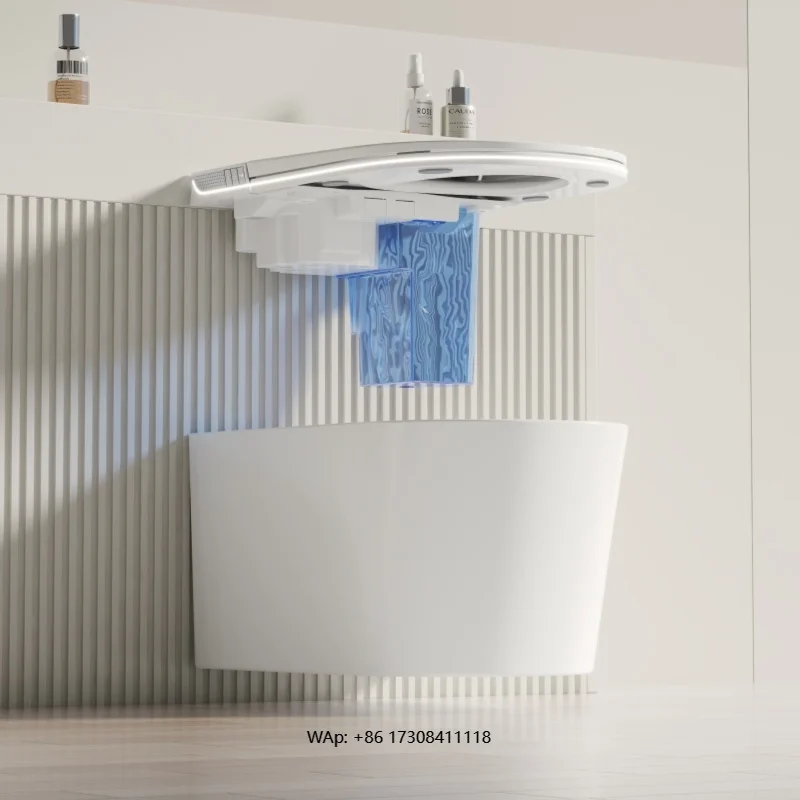 اللون الحديث بدون شفة S-فخ الجدار الشنق المرحاض الأدوات الصحية مرحاض استنزاف مات جدار معلقة هيكل قطعة واحدة للحمام