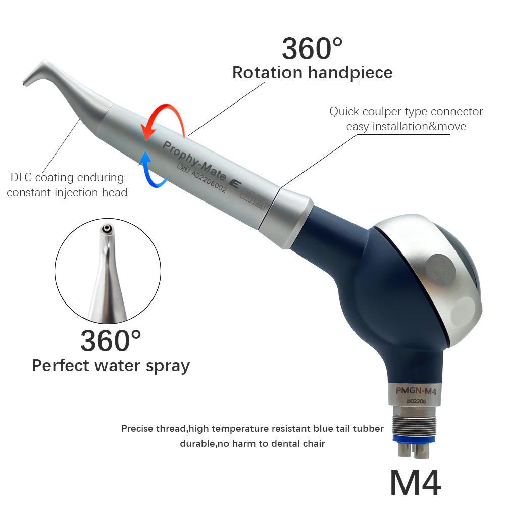 4 Holes M4 Dental Prophy Mate Air Polishing Teeth Whitening Spray Polisher Jet Air Flow Oral Hygiene cleaning Gun Tools