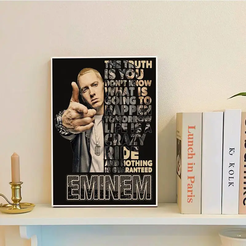8 Mil Eminem Hip Hop Rapper Classic Vintage Posters Kraft Paper Prints And Posters Aesthetic Art Wall Painting