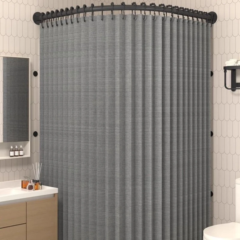 

Magnetic Folding Waterproof Shower Curtain Bathroom Toilet Room Curved Shower Dry-wet Separation Partition Curtain
