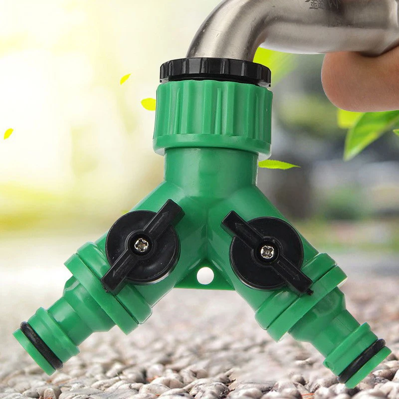 New 2-Way Garden Tap Water Splitter 3/4