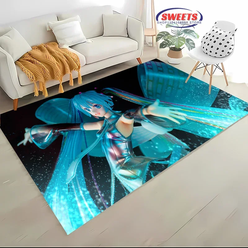 New Virtual Band H-Hatsune MM1ku Carpet for Living Room Cartoon Children Bedroom Sofa Doormat Floor Rug Anti-slip Decor Mat Gift