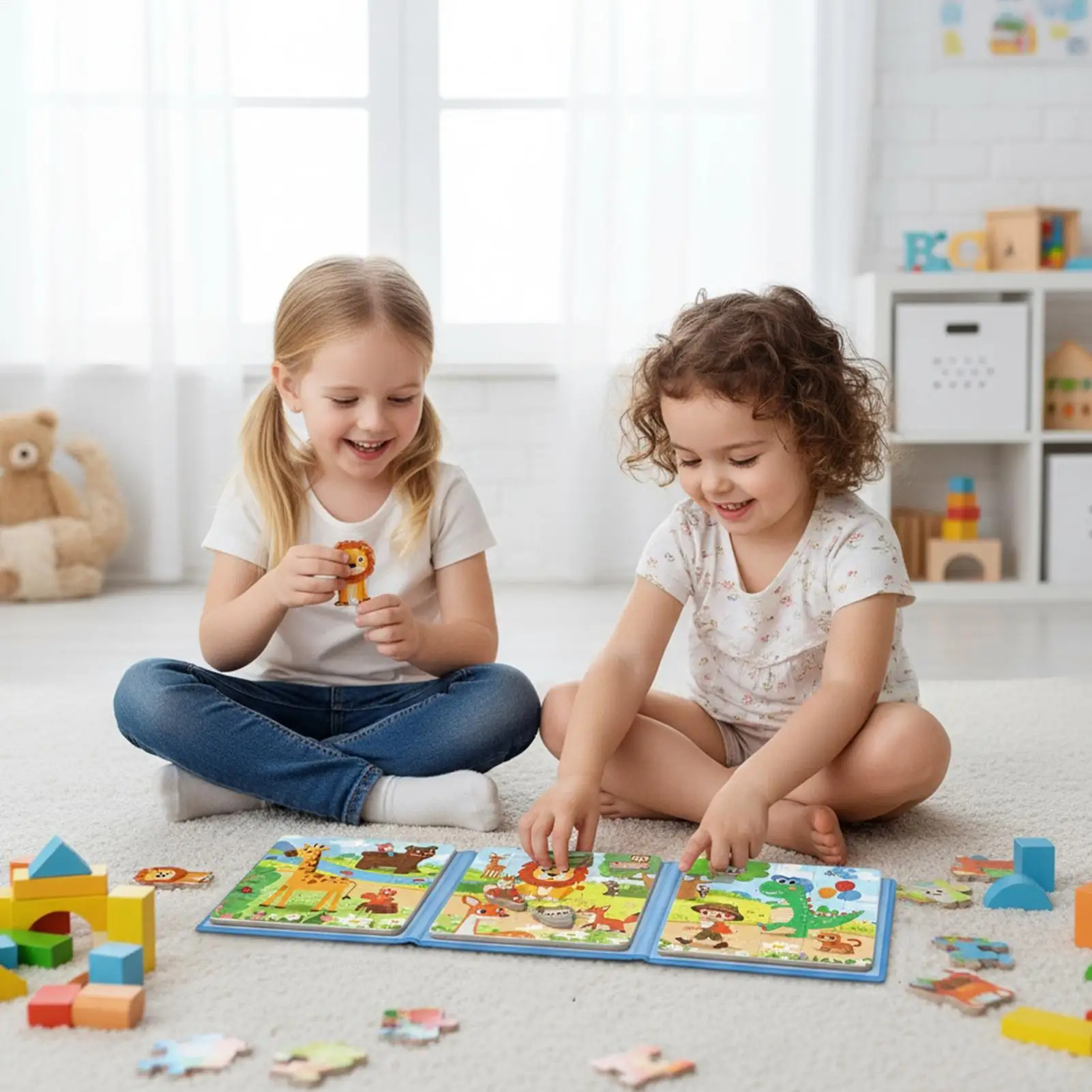 幼児向け磁気パズル ポータブル 就学前学習 旅行おもちゃ 教育学習 磁気旅行パズル 手と目の協調用