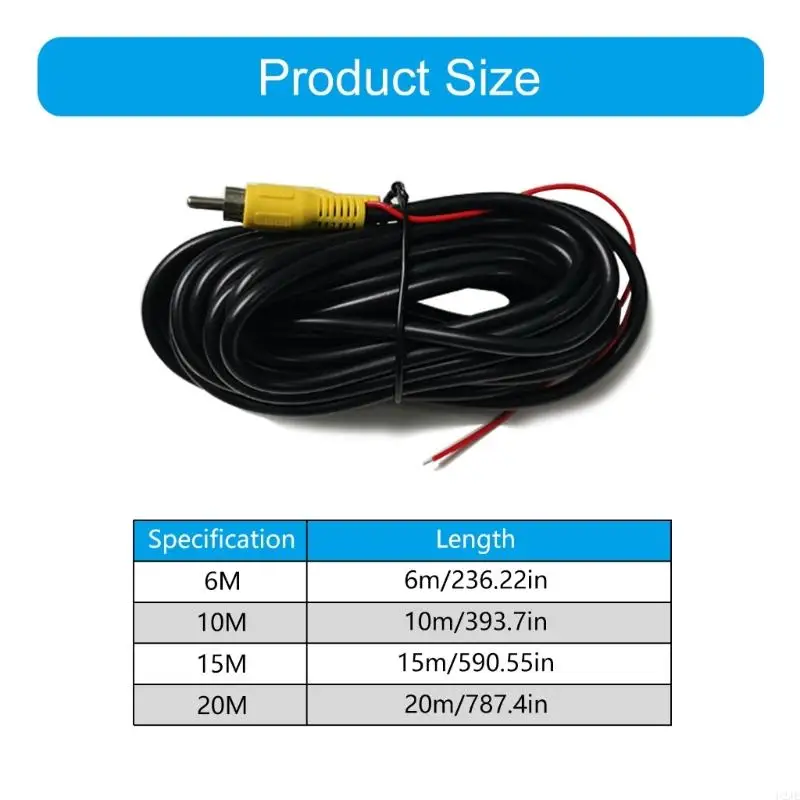 كابل فيديو للكاميرا الاحتياطية U2JE لخط فيديو الكاميرا الخلفي للسيارة مع سلك الطاقة وأسلاك الكشف