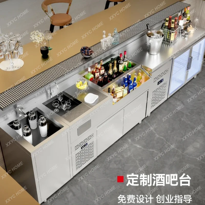 XXFactory Direct Stainless Steel Custom Workbench Water Bar Operation Wine Cabinet Equipment