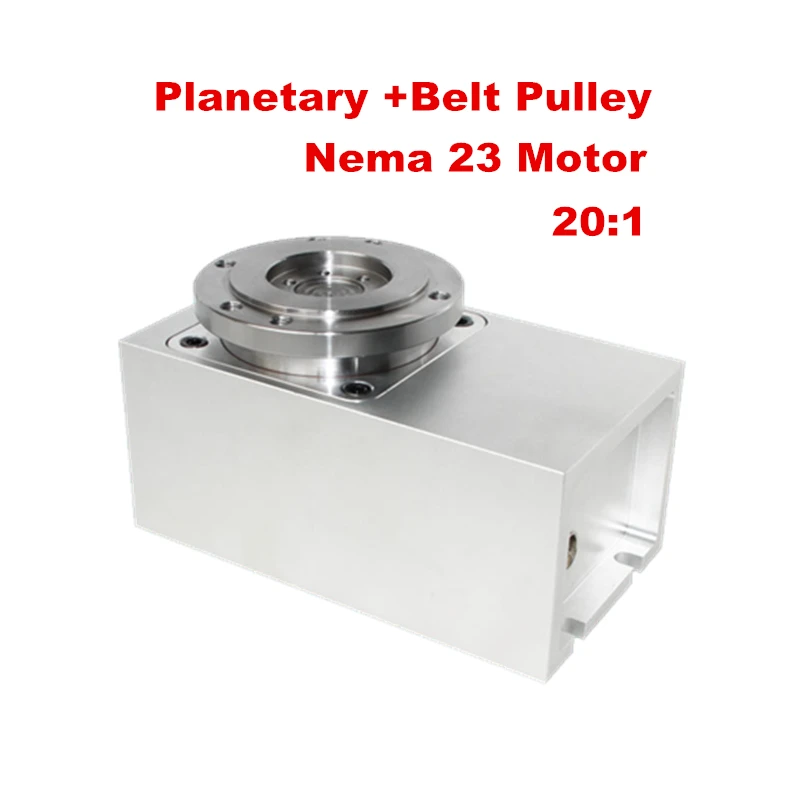 Rotating Shaft A Axis Planetary Reducer Belt Pulley CNC Dividing Head 20:1 For Engraving Milling Cutting Router Machine