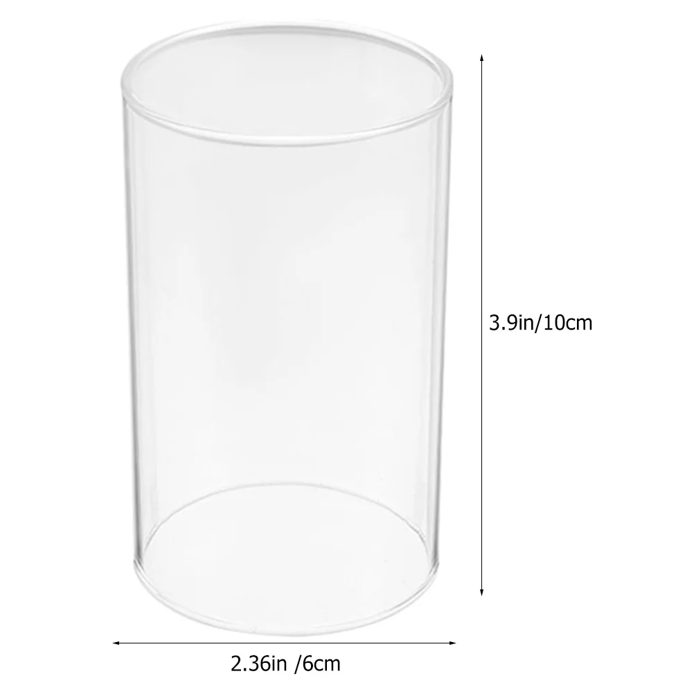 2Pcs Clear Glass Holders Simple Tube Shades for Container Romantic Atmosphere Decorative Glass Shades Supply