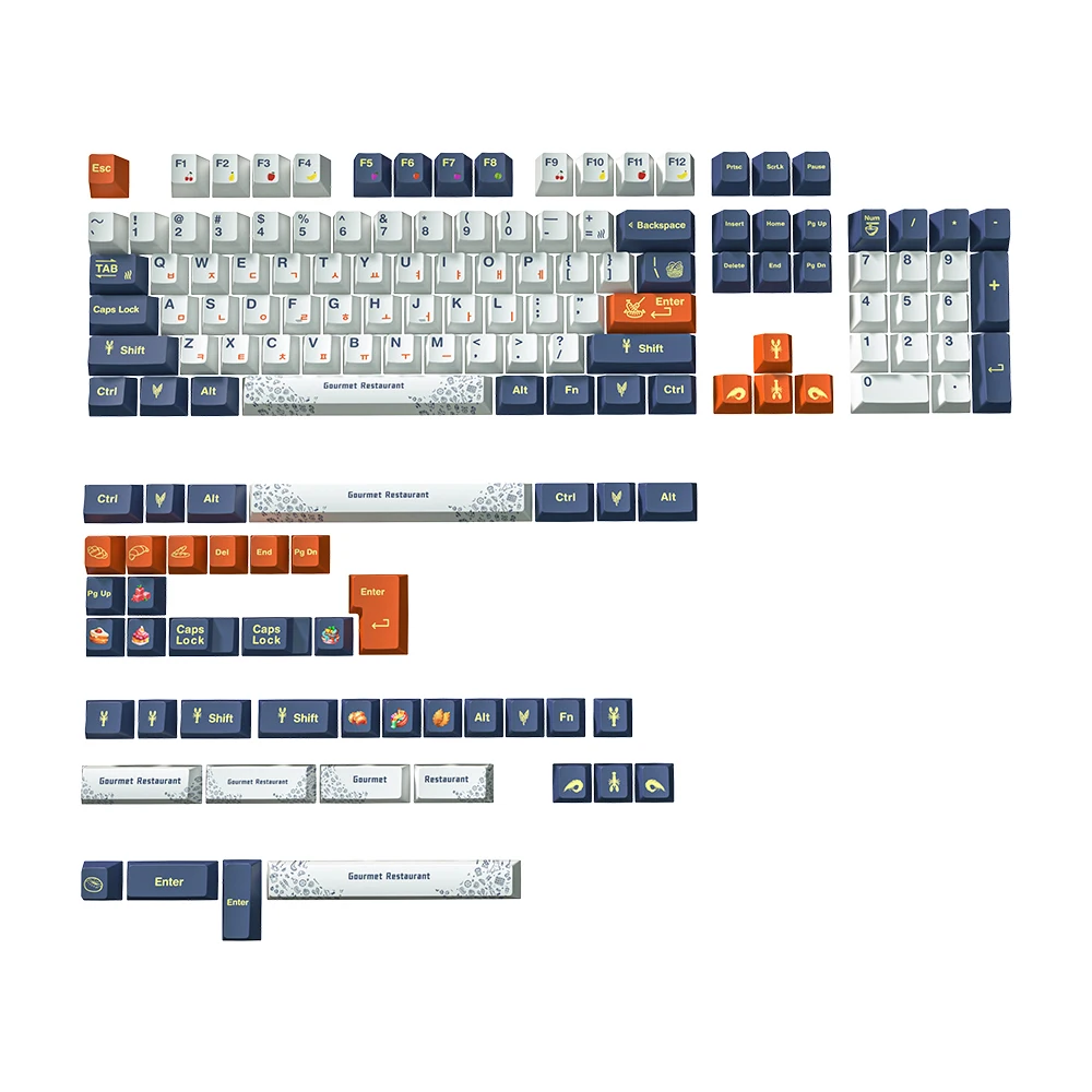 Gourmet restaurant Emogog 143key Sub-key PBT keyboard keycap