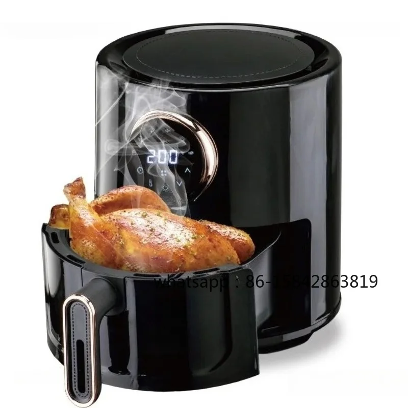 4L Black Automatic Touch Display Air Fryer Intelligent Small Electric Fryer French Fries Machine